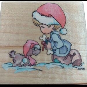 Precious Moments Christmas Rubber  Stamp